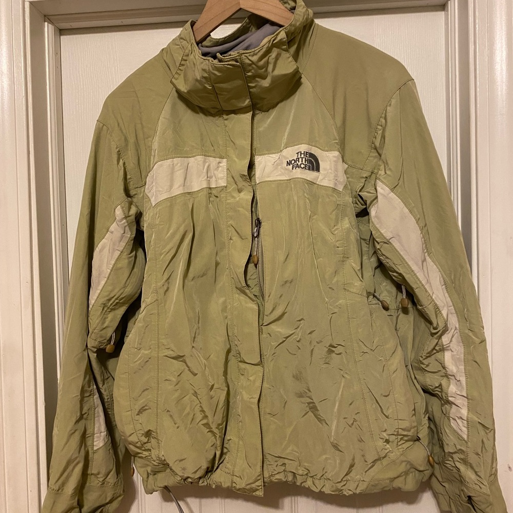 The North Face Light Olive and Cream Ski Jacket